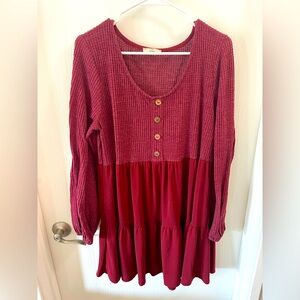 Burgundy Tunic Sweater